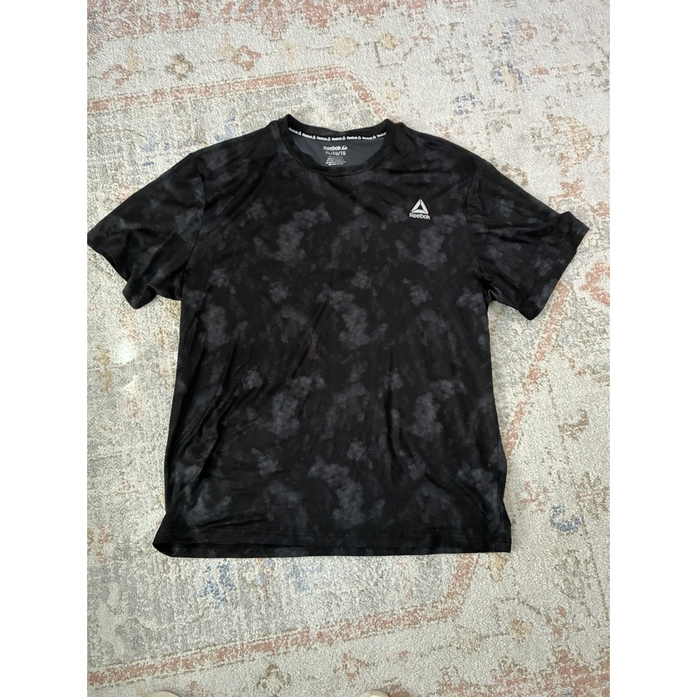 Reebok Mens Legacy Core Short Sleeve T-Shirt Black Camo Athletic Gym Size XL